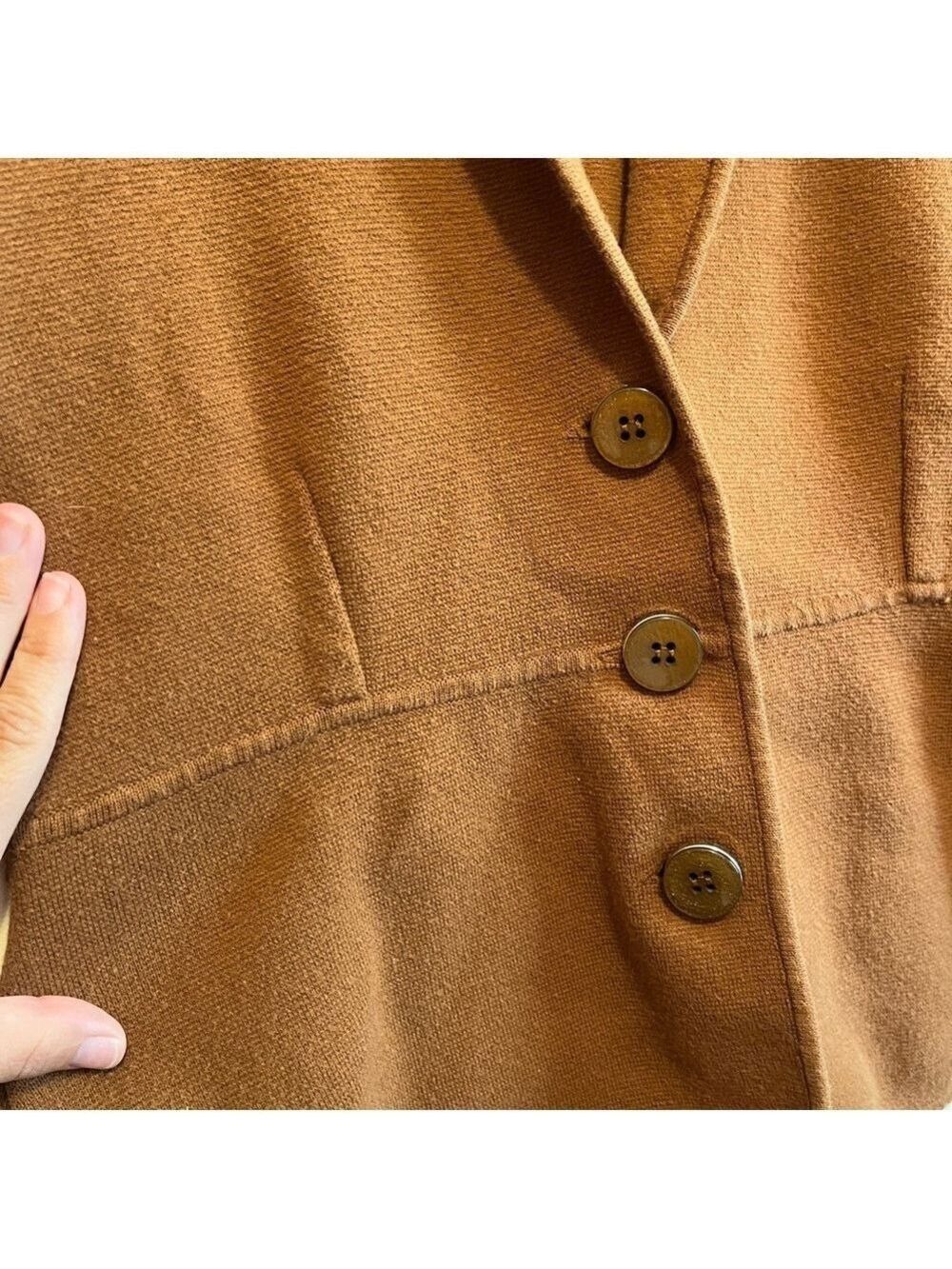 Alfani Brown Women's Sweater Blazer academic collegiate schoolboy retro - Picture 5 of 7